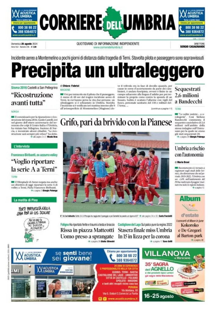 Prima-pagina-corriere umbria-del-2024-08-25